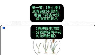 第一节：【冬小麦】返青追肥不靠猜，看苗下药省大钱